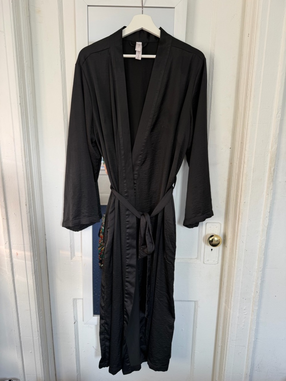 Black Long Satin Robe Target - Picture 4 of 7